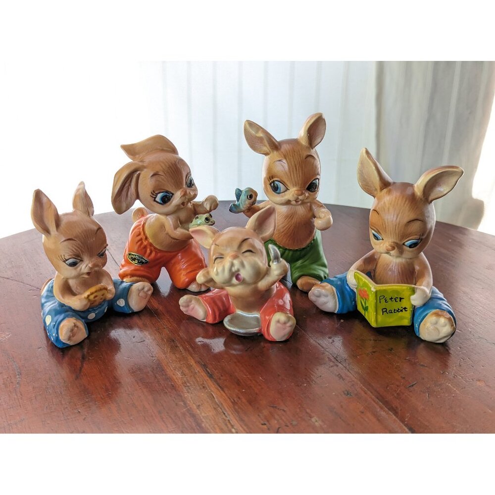 CHOOSE Vintage Josef Originals bunny figurine, bunny hutch series brown rabbit